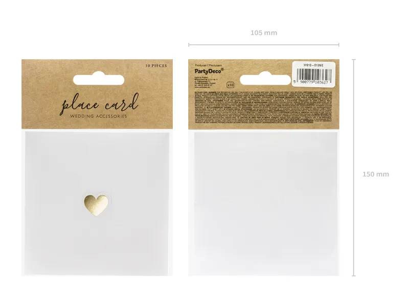 Place Cards Inimă Aurie 10x5cm 10buc WS10-019ME [4]