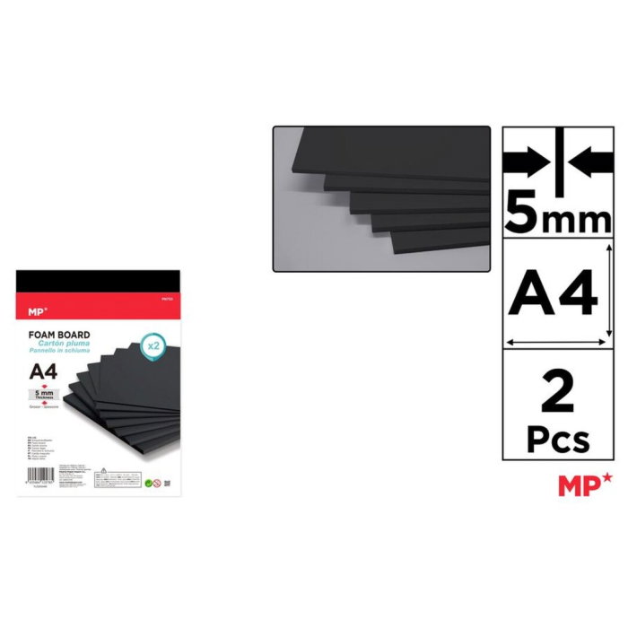 Carton Mousse Negru A4 5mm, 2 Buc/Set MP PN733 [1]