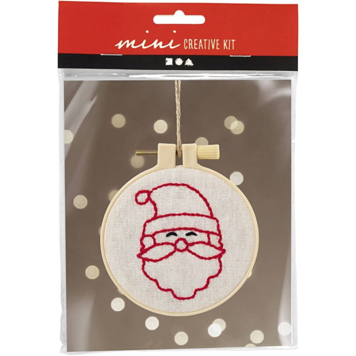 MINI KIT CREATIV CRACIUN DECORATIUNI SUSPENDATE BRODATE MOS CRACIUN 977489 [1]