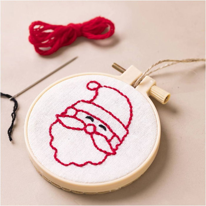 MINI KIT CREATIV CRACIUN DECORATIUNI SUSPENDATE BRODATE MOS CRACIUN 977489 [2]