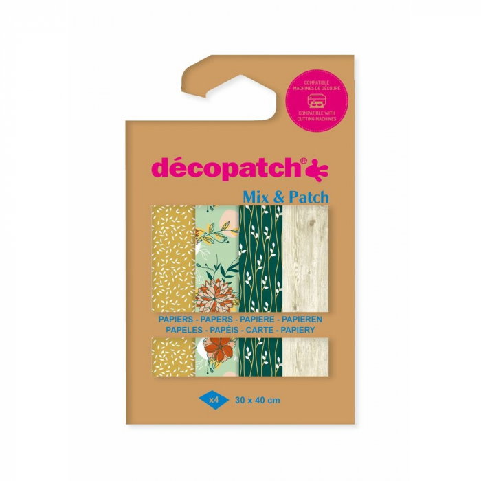 CF HARTIE DECUPAJ 4/SET 30*40CM NATUR'ELLE DP035C [1]
