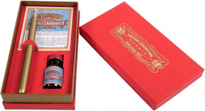 CF SET CALIGRAFIE HERBIN ROUGE CAROUBIER, PENITA CU TOC SI CERNEALA 27279T [1]