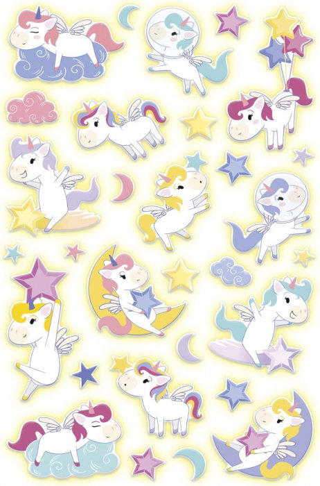 CF STICKER 3D COOKY 7.5*12CM MAILDOR GLOW IN THE DARK UNICORNI CY164C [2]