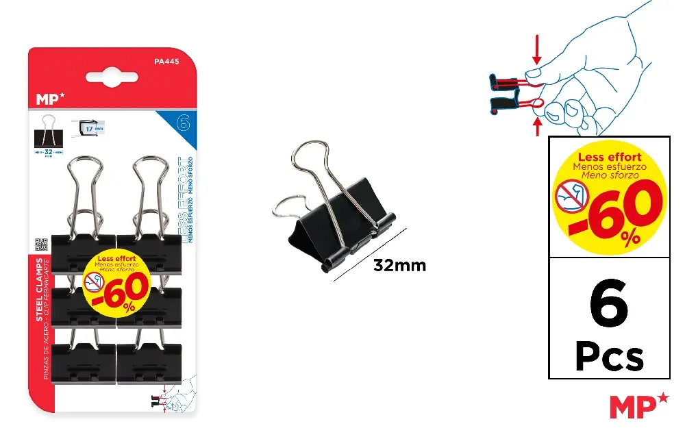 CLIPS HARTIE EFFORT LESS IPB 32MM 6/SET PA445 [1]