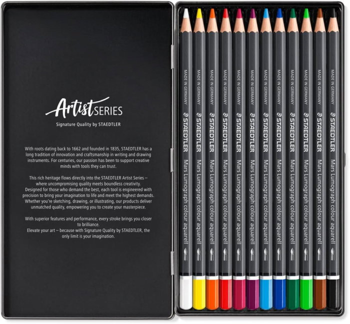 Creioane Colorate 12/Set Staedtler Mars Lumograph Aquarell 104-M12 [2]
