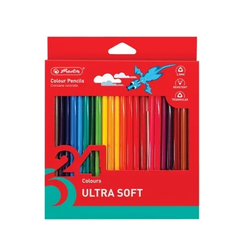 Creioane Colorate Herlitz Ultrasoft 3.3mm 24/Set 9498380 [1]