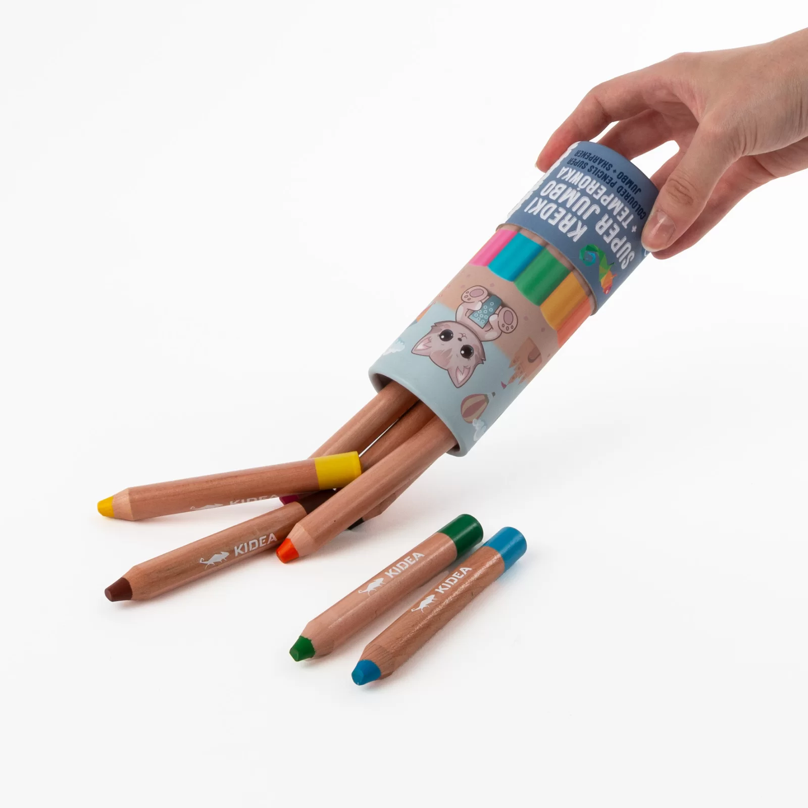 Set 8 Creioane Super Jumbo Kidea cu Ascuțitoare [4]