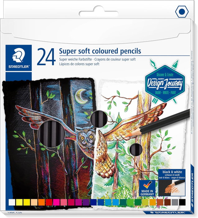 Creioane Colorate Staedtler Super Soft 24 Culori/Set 149C C24 [1]