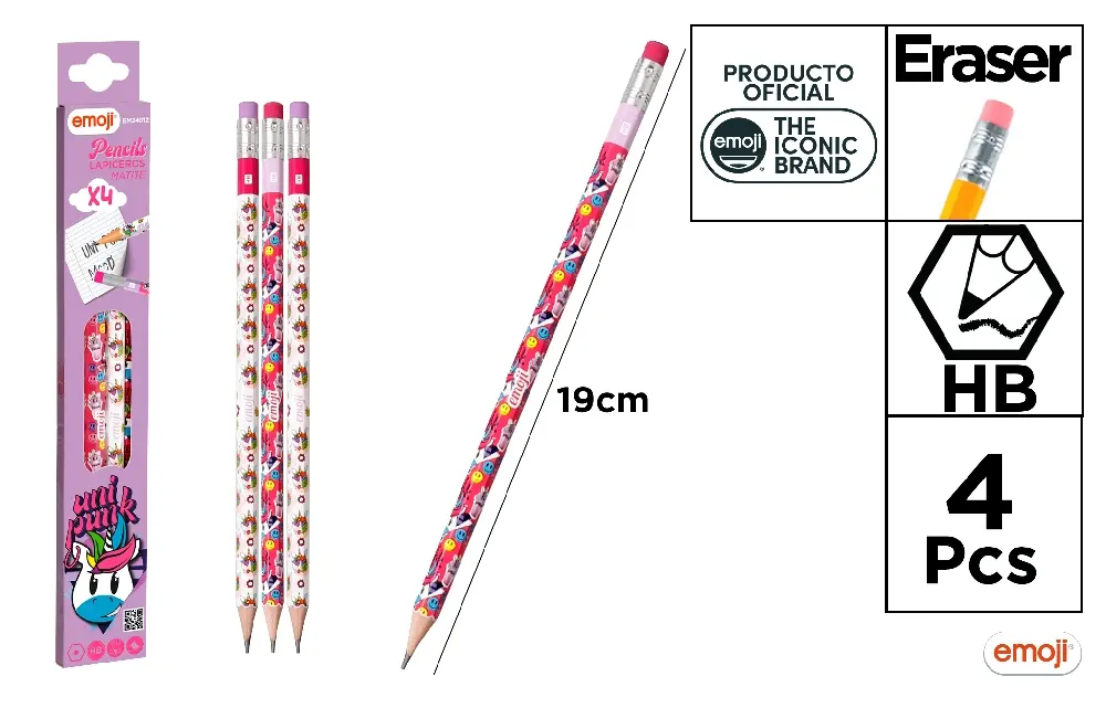 CREION HB CU RADIERA COLORATA IPB 4/SET EMOJI UNI PUNK EM24012 [1]