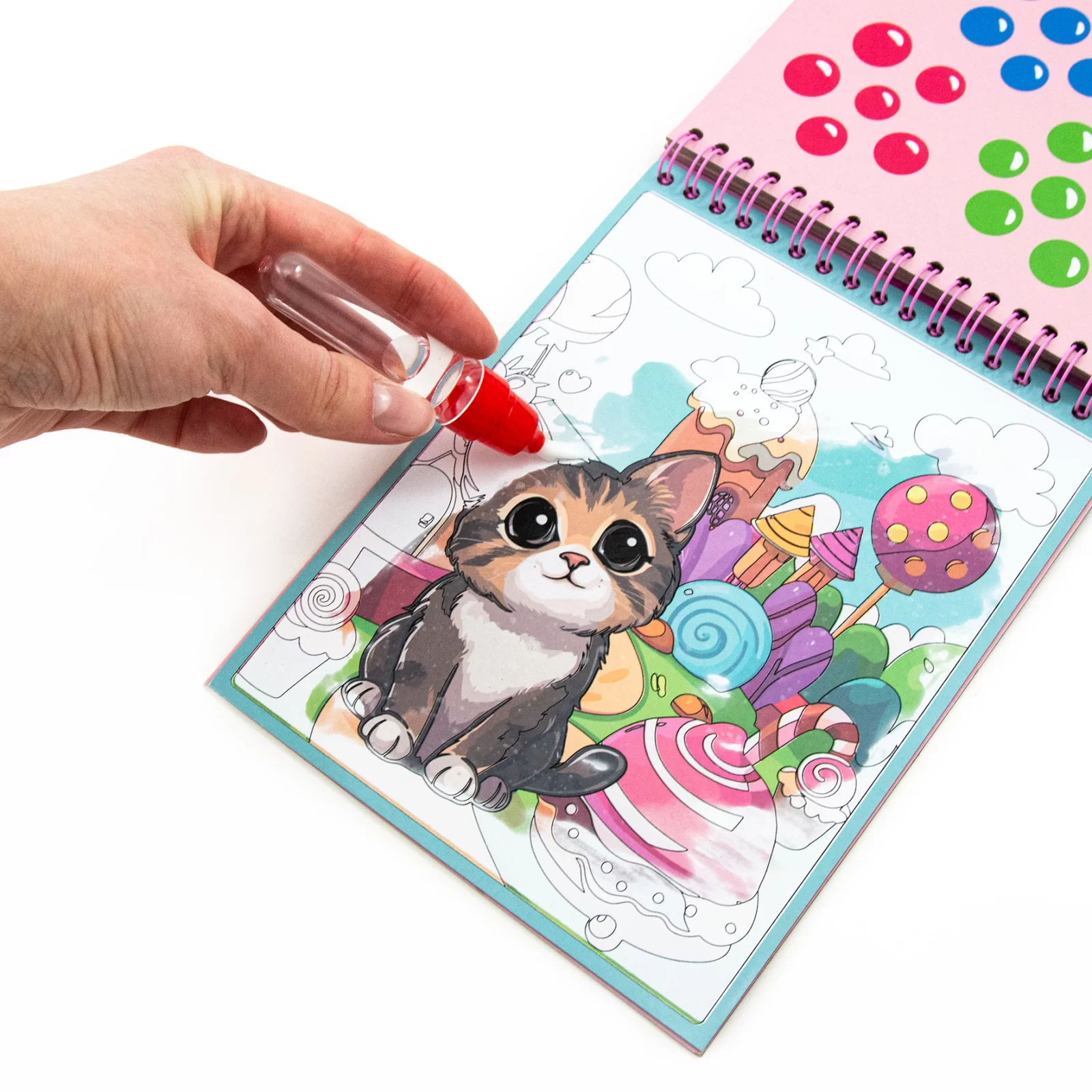 DE CARTE DE COLORAT CU MARKER MAGIC PENTRU DESEN IN APA PISICA KIDEA MWKWGKA [4]