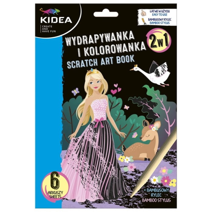 DE CARTE DE COLORAT SCRATCH ART BOOK 6 COLI PRINTESA KIDEA WKEKA [2]