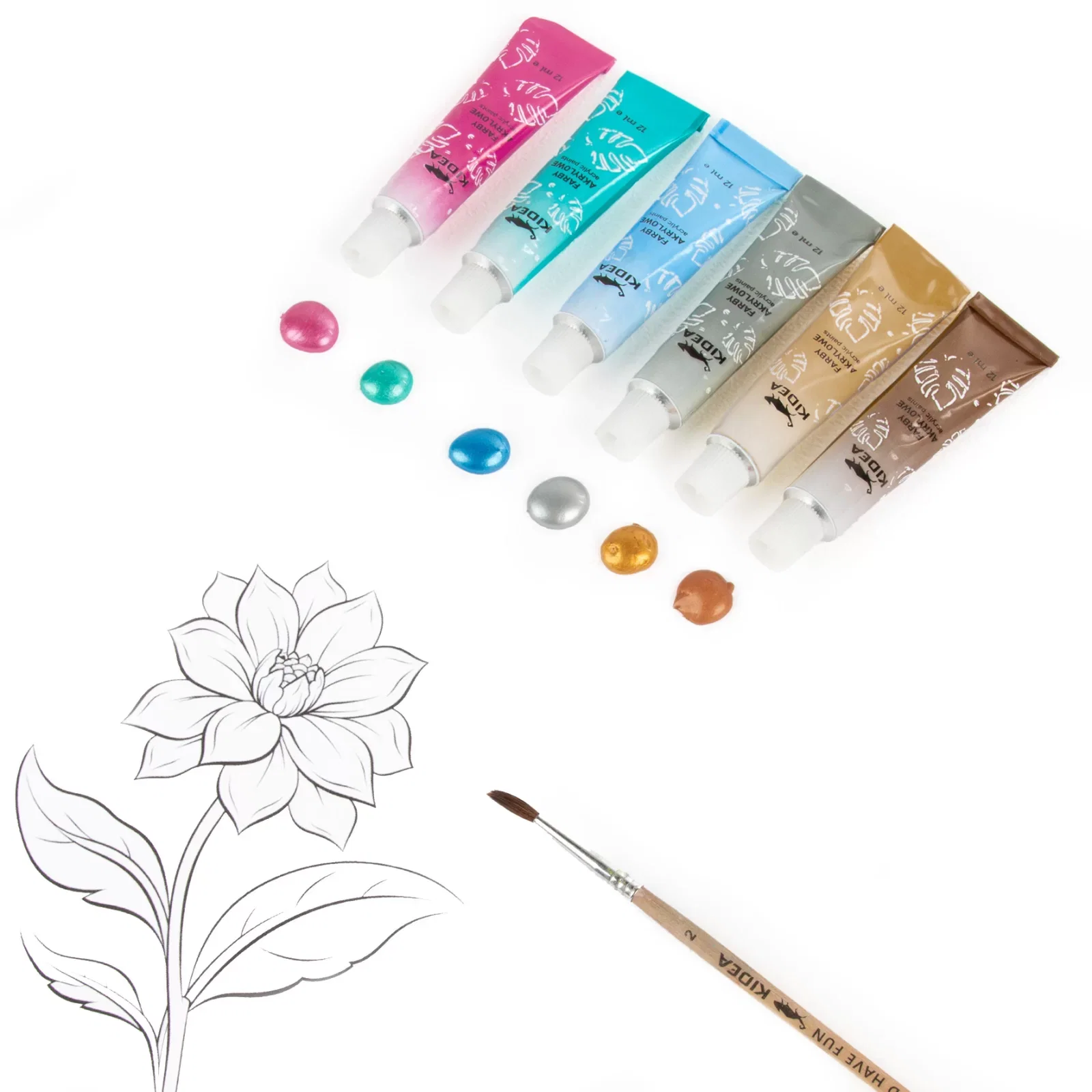 DE CULORI ACRILICE METALICE 12ML 12/SET KIDEA FAAM12KA [5]