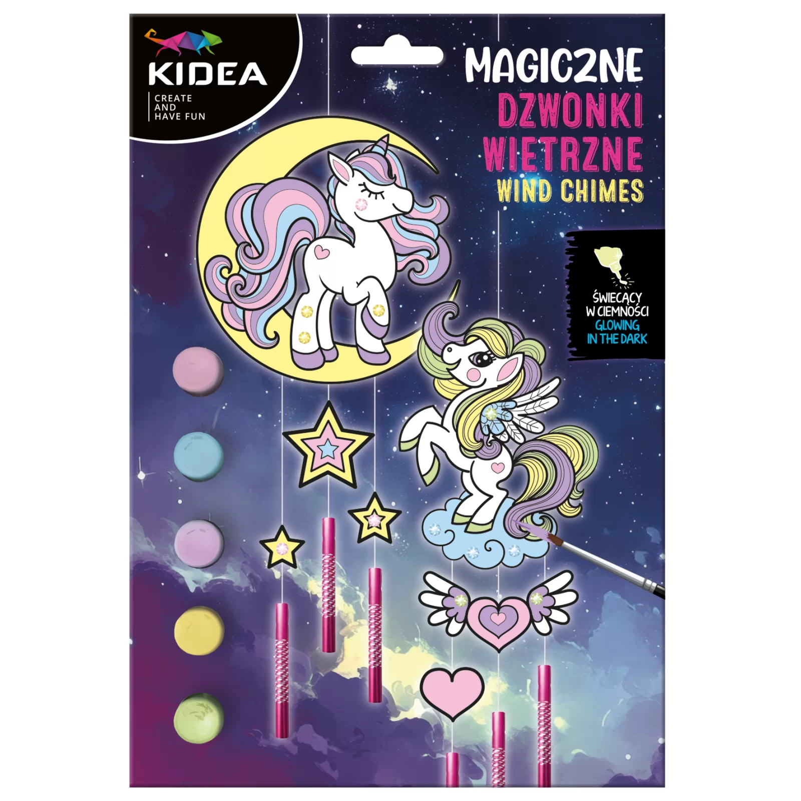 KIT CREATIV CLOPOTEI DE VANT, UNICORNI, STRALUCESC LA INTUNERIC KIDEA MDWSCKA [1]