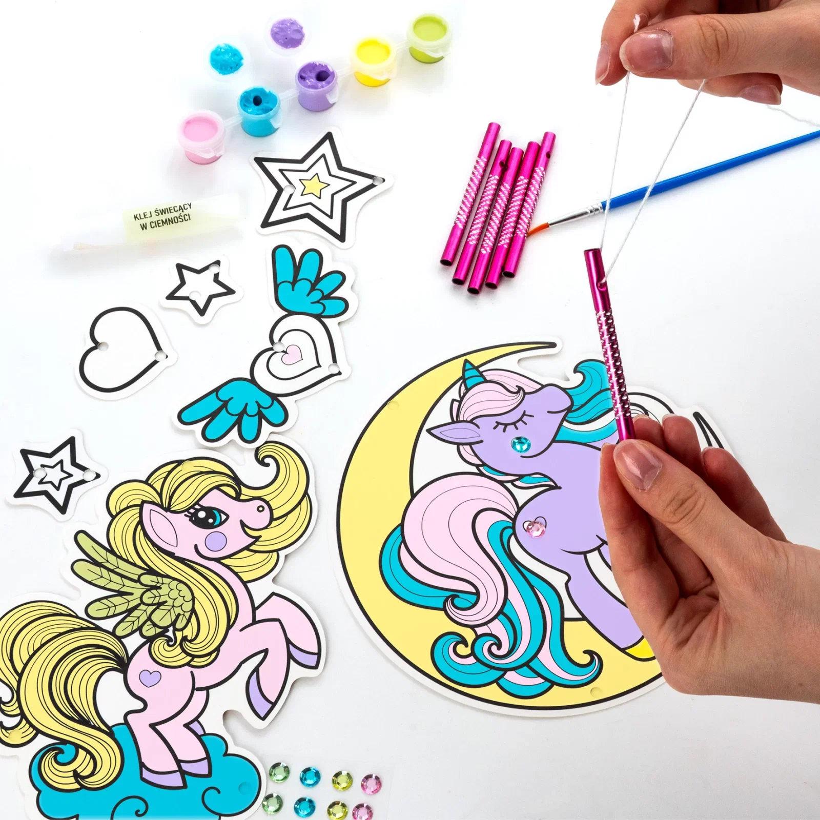 KIT CREATIV CLOPOTEI DE VANT, UNICORNI, STRALUCESC LA INTUNERIC KIDEA MDWSCKA [7]
