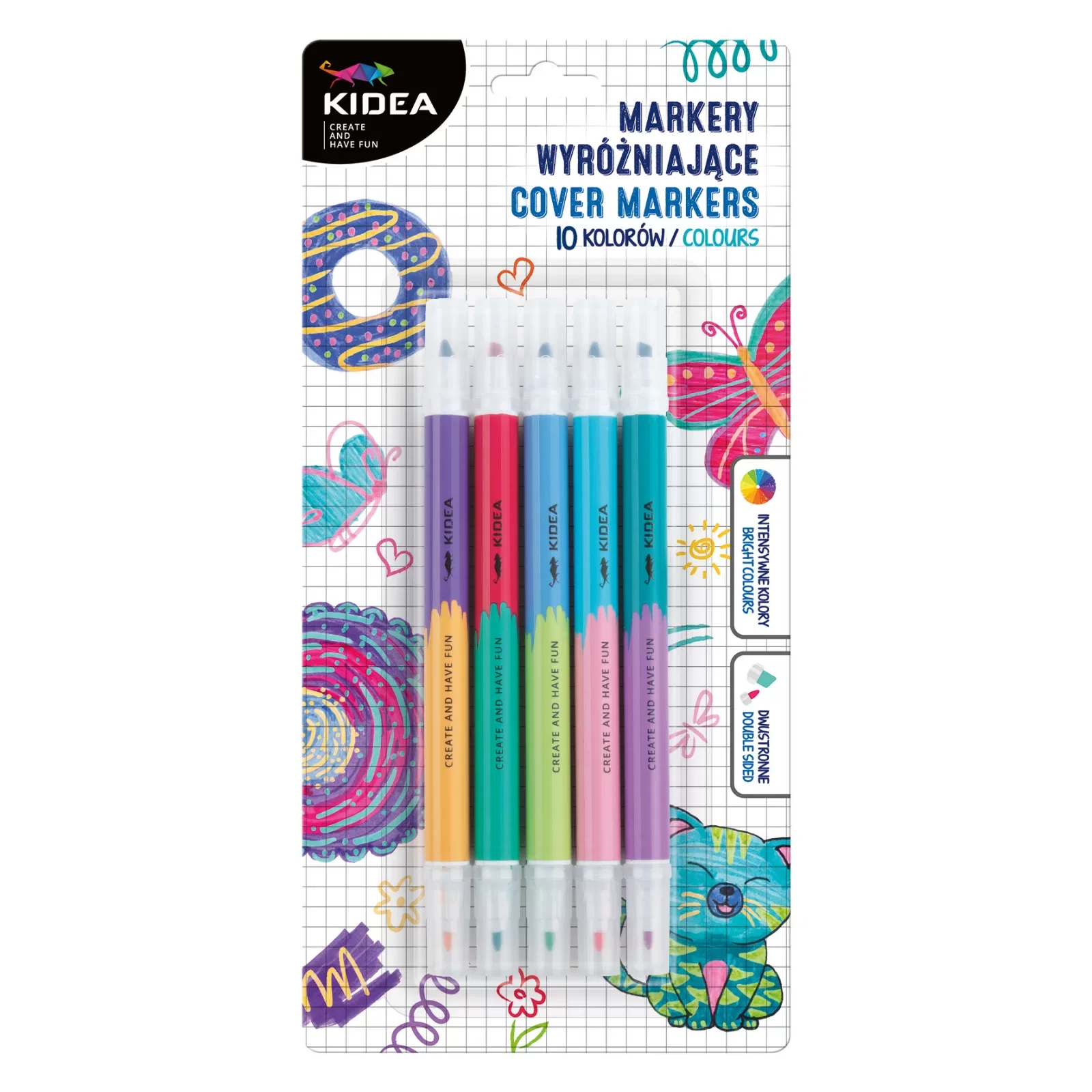 DE MARKER EVIDENTIATOR 2 CAPETE 10 CULORI PASTEL KIDEA MW10KKA [1]