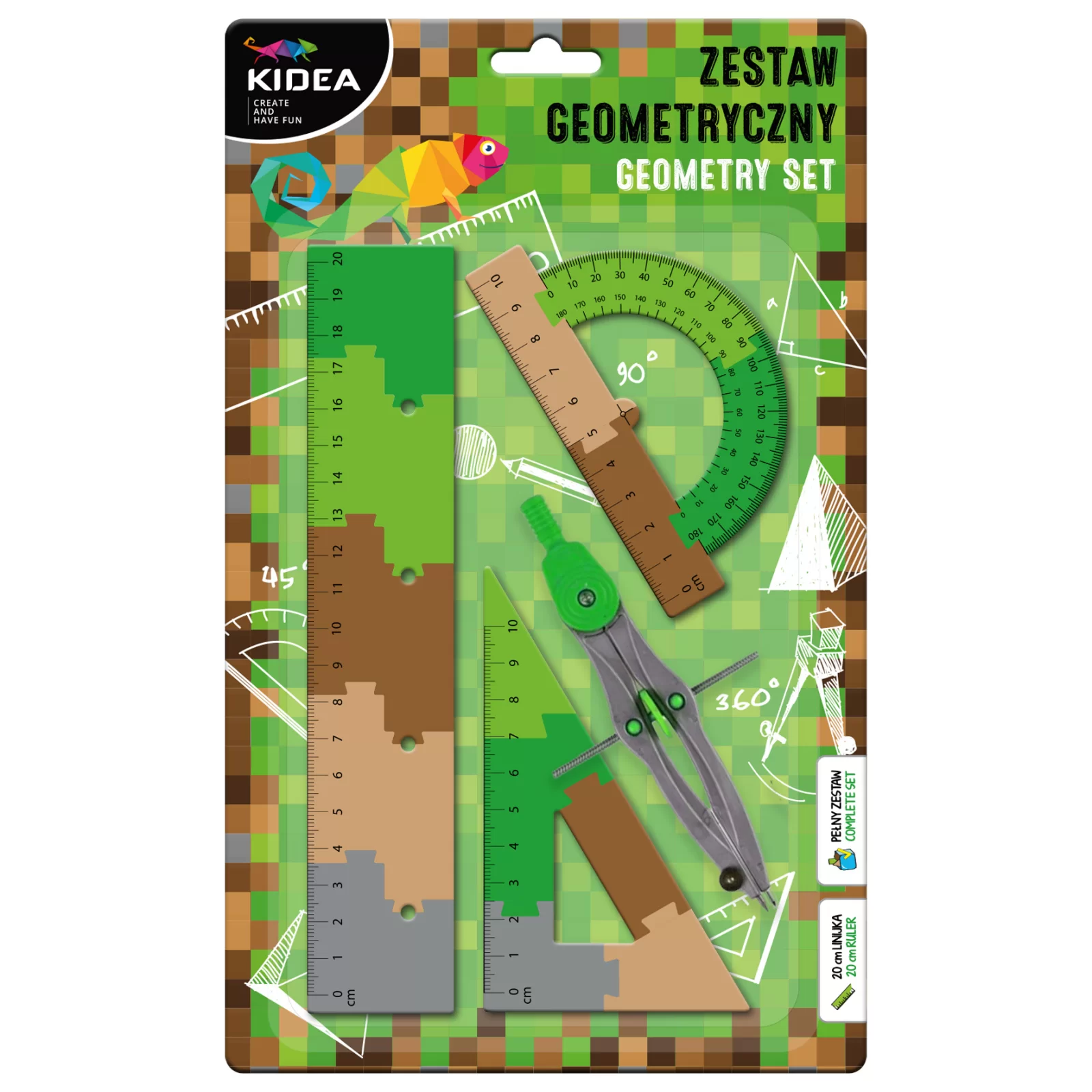 SET GEOMETRIE 4 PIESE PIXEL KIDEA ZGPA20CM4KA [1]