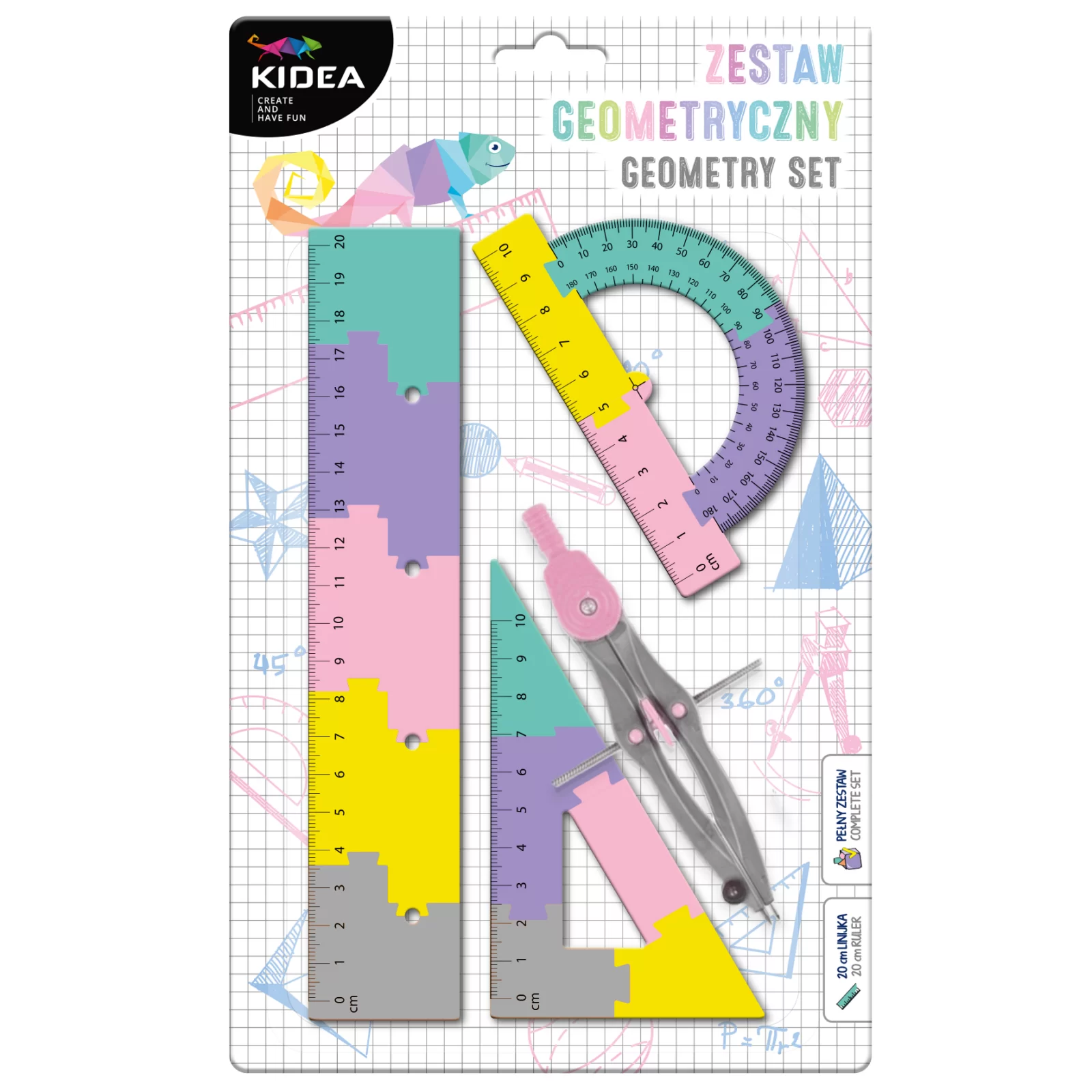 DE SET GEOMETRIE 4 PIESE PUZZLE MULTICOLOR KIDEA ZGPB20CM4KA [1]