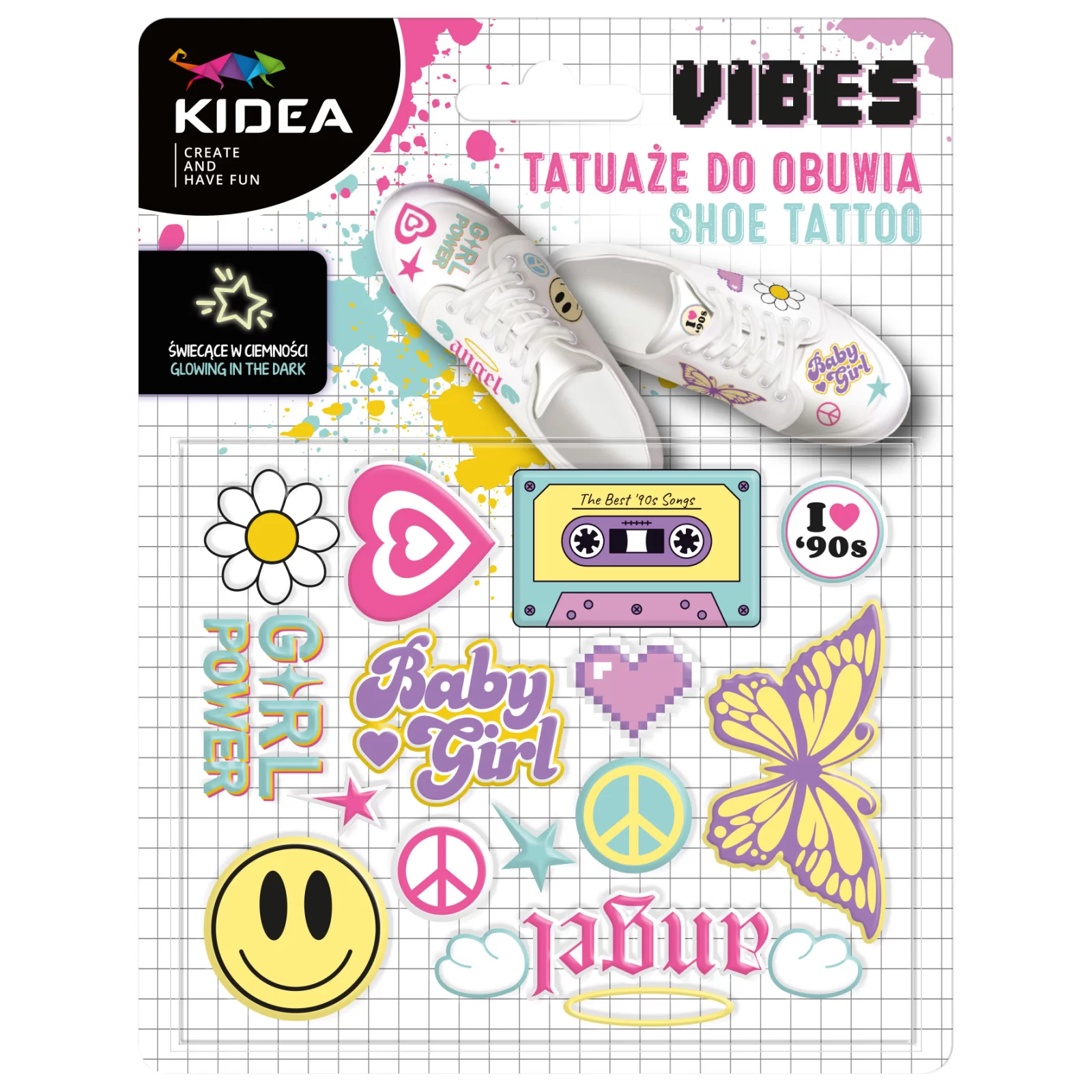 DE STICKERE PENTRU PANTOFI, VIBES KIDEA, STRALUCESC LA INTUNERIC TZOGVKA [1]