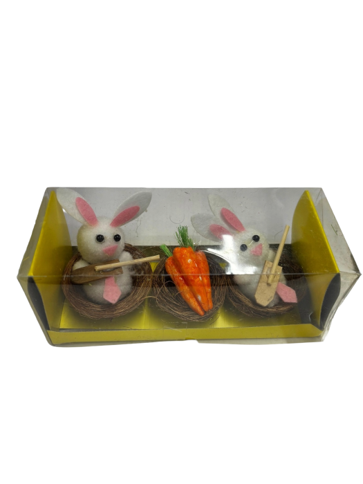 DECORATIUNE PASTE CUIB CU IEPURI SI MORCOVI 3/SET [1]