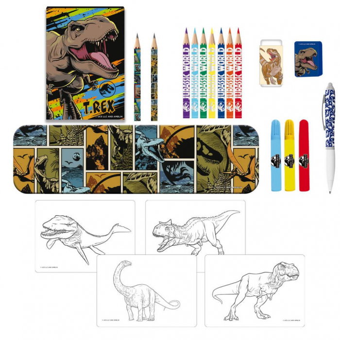 DIA SET DE COLORAT CU PENAR 25 PIESE IN CUTIE PP JURASSIC 570991 [2]