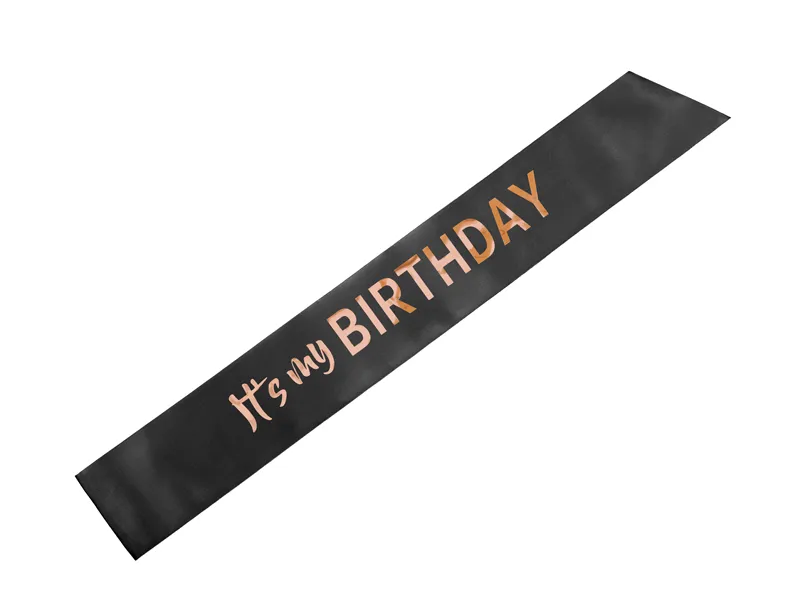 Eșarfă Satin "It's my birthday" Neagră [2]