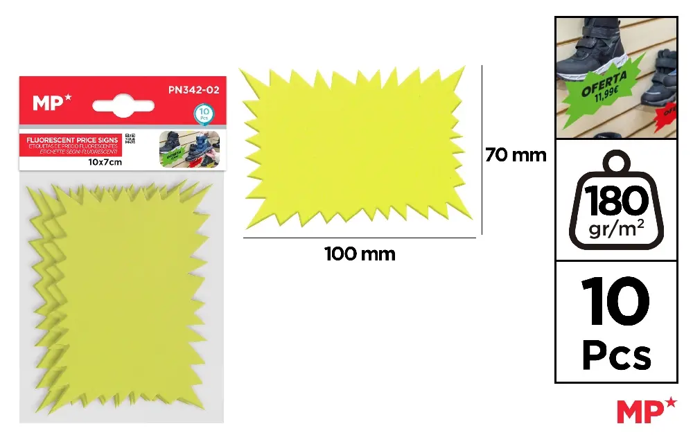 ETICHETA PRET IPB 100*70MM 10/SET GALBEN NEON PN342-02 [1]