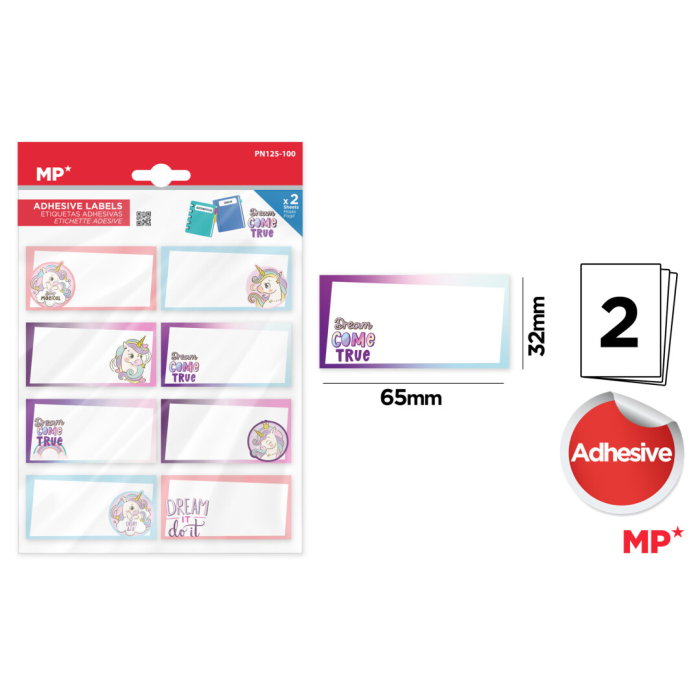 Etichete Școlare Adezive Unicorn IPB 2 Coli PN125-100 [1]