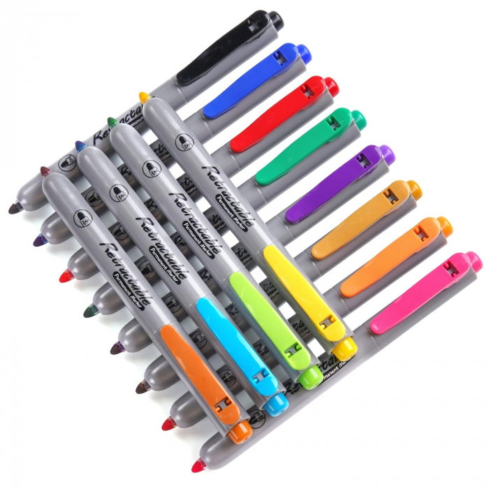 EU MARKER PERMANENT RETRACTABIL WRITECH VF.ROTUND 2MM PORTOCALIU 260065 [3]