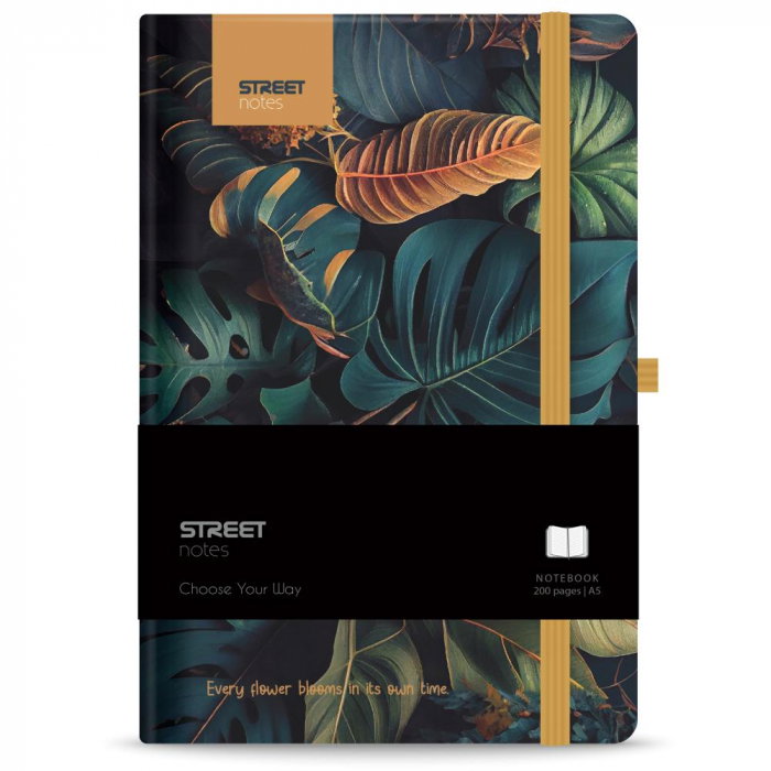 NOTES A5 96 FILE, CU ELASTIC, LINII, STREET FLOWERS GARDEN 778081 [2]