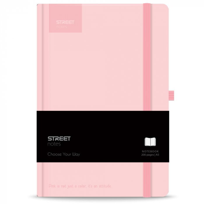 NOTES A5 96 FILE, CU ELASTIC, LINII, STREET, PASTEL PINK 778092 [1]