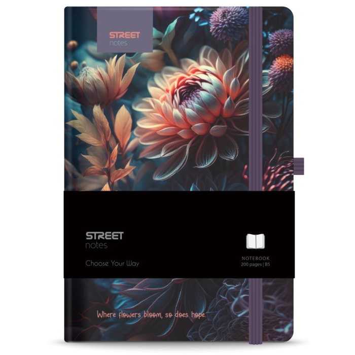 NOTES B5 96 FILE, CU ELASTIC, LINII, STREET BLOSSOM FLOWERS 778084 [1]