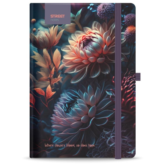 NOTES B5 96 FILE, CU ELASTIC, LINII, STREET BLOSSOM FLOWERS 778084 [2]