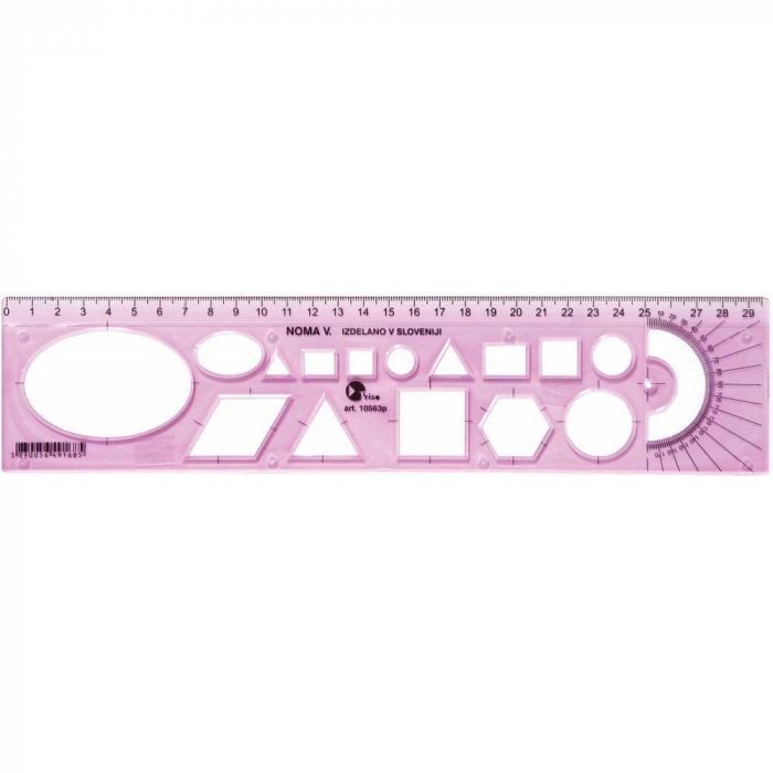 EU RIGLA 30CM PLASTIC ROZ FORME GEOMETRICE 53048 [1]