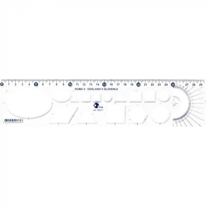 EU RIGLA 30CM PLASTIC TRANSPARENT FORME GEOMETRICE 53003 [1]