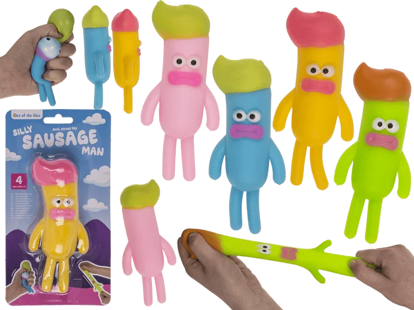 Figurină Squishy Silly Sausage Man 14.5cm - Antistres ipb.ro [1]