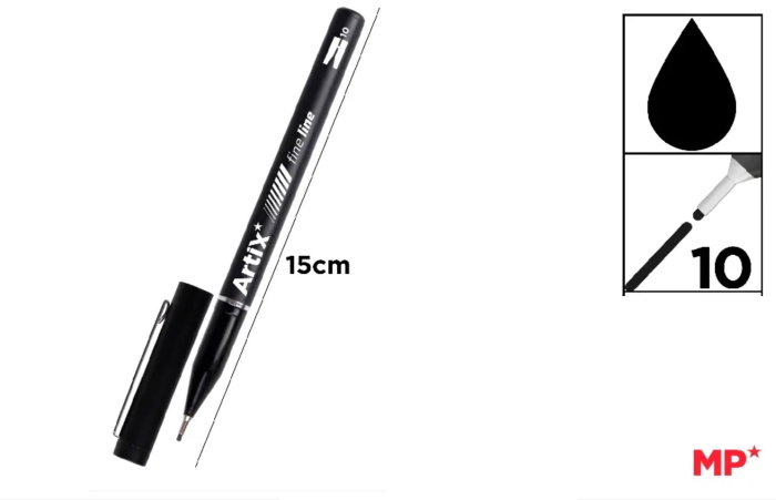 FINELINER ARTIX IPB 1.0MM NEGRU PE345-10S [1]