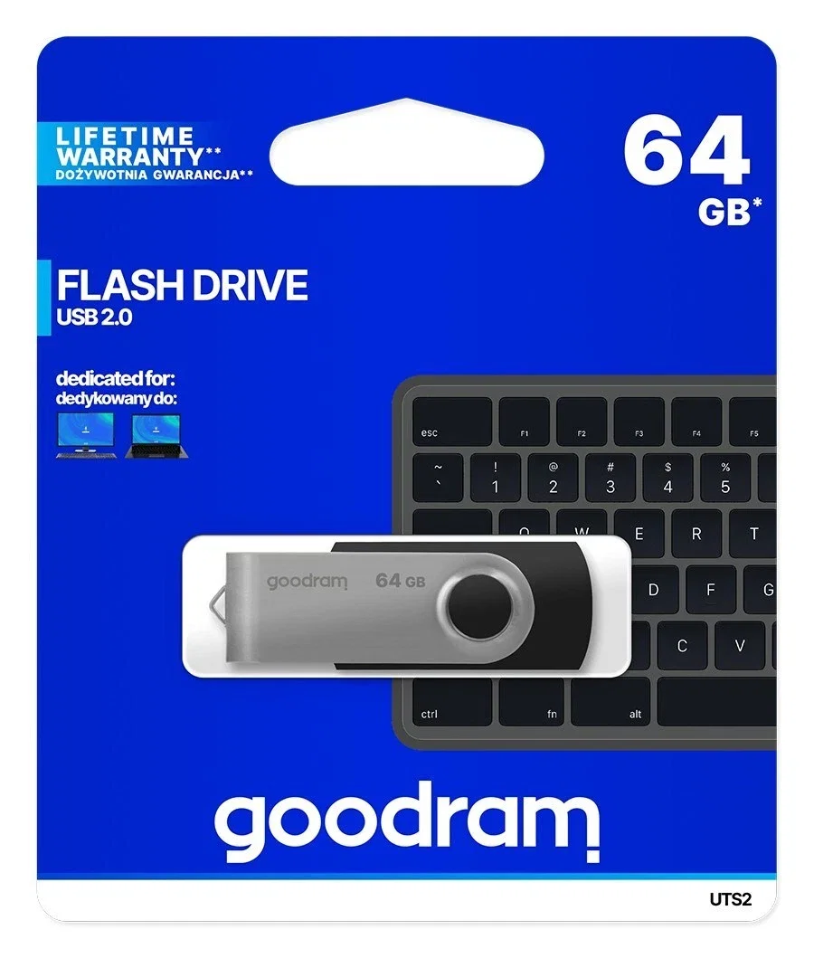 Flash USB 2.0 Goodram 64GB Twister Silver Negru [1]