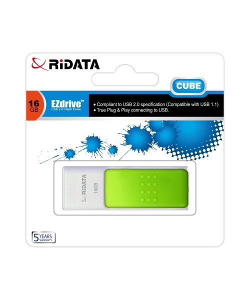 Stick USB 2.0 RiDATA EZDrive Cube 16GB Alb-Verde 94923 [1]