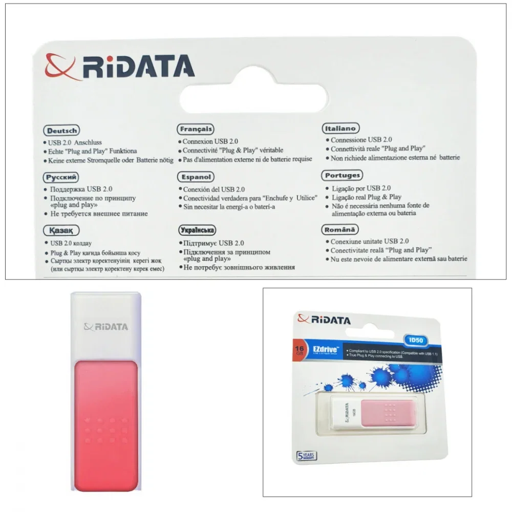 Memorie USB 2.0 RiDATA 16GB Roz Retractabil [3]