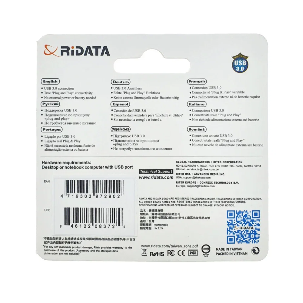 Stick USB 3.0 Ridata 64GB Verde Retractabil 97289 [4]