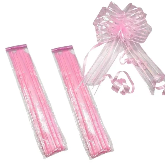 FUNDITE ORGANZA PENTRU CADOURI SI DECORATIUNI 5*74 CM 10/SET ROZ BJ-FUNDE09 [1]
