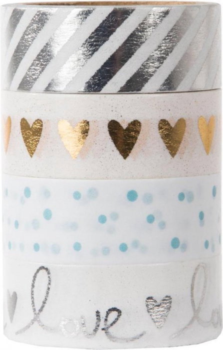 GB BANDA ADEZIVA DECORATIVA 15MM*3M TAPE LOVE SILVER 10627/10629 [1]