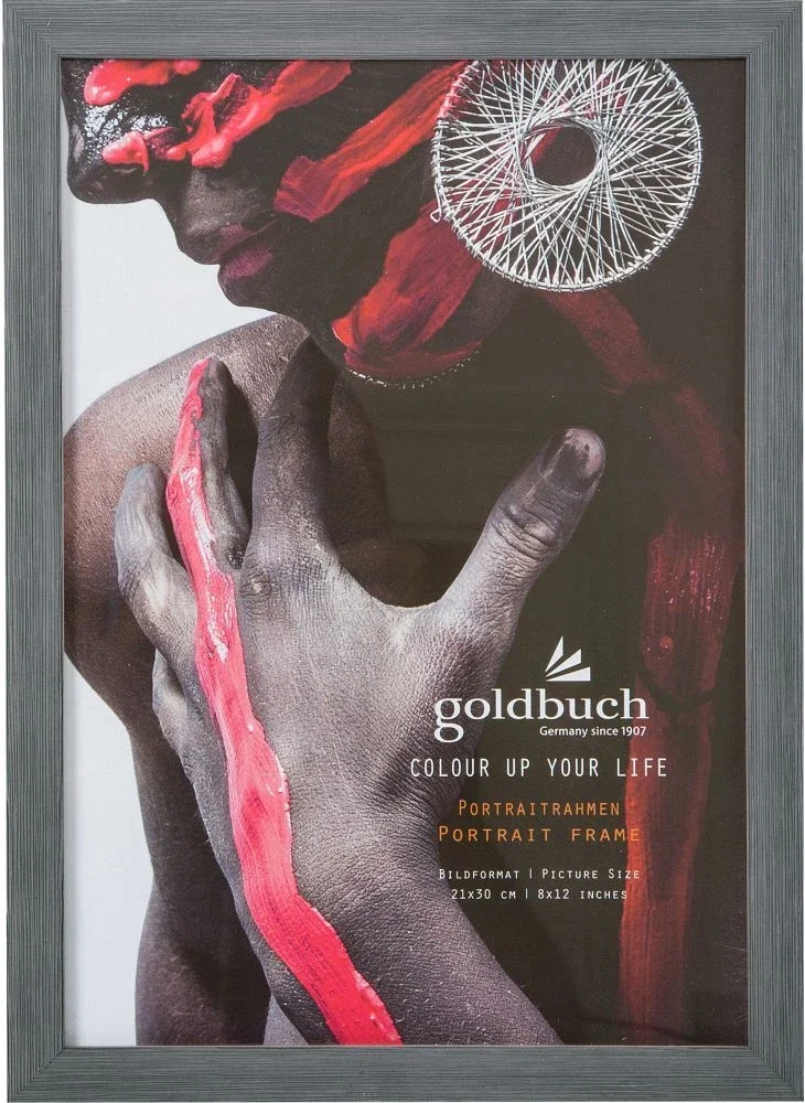 GB RAMA FOTO PLASTIC CU SUPORT 21*30CM ASPECT LEMN COLOR UP GRI INCHIS 910805 [1]