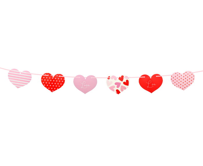 GHIRLANDA DIN HARTIE Hearts, 200cm, roz-rosu-alb PF-GPSW [4]
