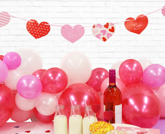 GHIRLANDA DIN HARTIE Hearts, 200cm, roz-rosu-alb PF-GPSW [3]
