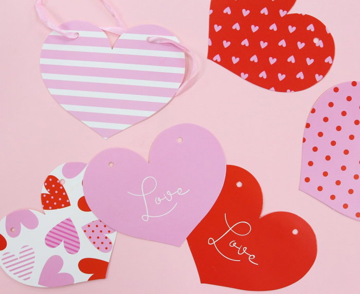 GHIRLANDA DIN HARTIE Hearts, 200cm, roz-rosu-alb PF-GPSW [2]