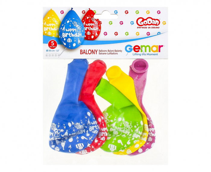 GOD BALOANE LATEX GEMAR Happy Birthday Party, 30cm, hanging balloon,5/set GS110/P097W [2]