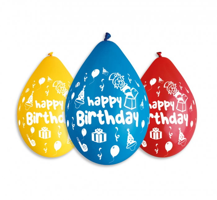 GOD BALOANE LATEX GEMAR Happy Birthday Party, 30cm, hanging balloon,5/set GS110/P097W [1]