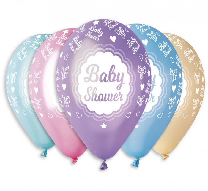 GOD BALOANE Premium Balloons "Baby Shower", metallic, 30cm 5/set GMS110/P482 [1]