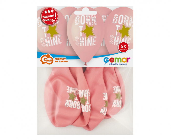 GOD BALOANE Premium helium balloons Born to Shine (pink), 33cm, 5/set GS120/1002P [3]